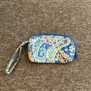 Vera Bradley Womens Small Wristlet Capri Blue Paisley